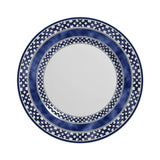 Prato de Sobremesa Capri Azul e Branco Cerâmica 19,5cm - Ela Decora