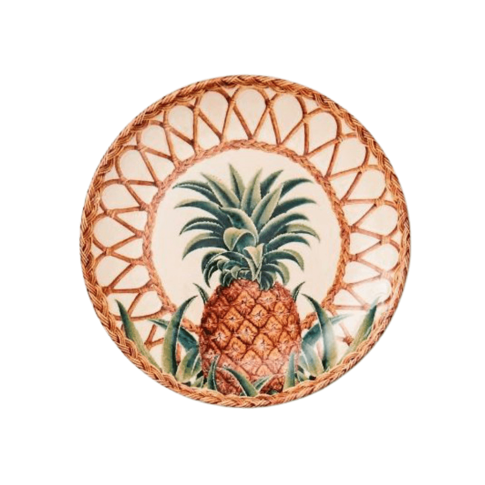 Prato De Sobremesa Cerâmica Abacaxi - 20 cm - Ela Decora