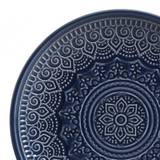 Prato De Sobremesa Cerâmica Agra Deep Blue Azul - 20 cm - Ela Decora