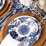 Prato De Sobremesa Cerâmica Mônaco Coral Blue - 20,5 - Ela Decora
