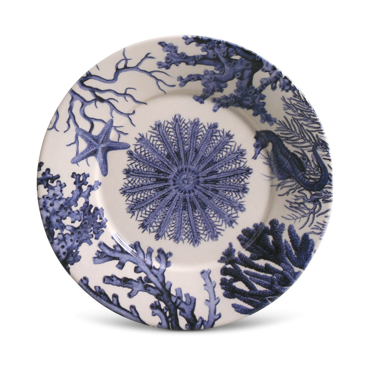Prato De Sobremesa Cerâmica Mônaco Coral Blue - 20,5 - Ela Decora