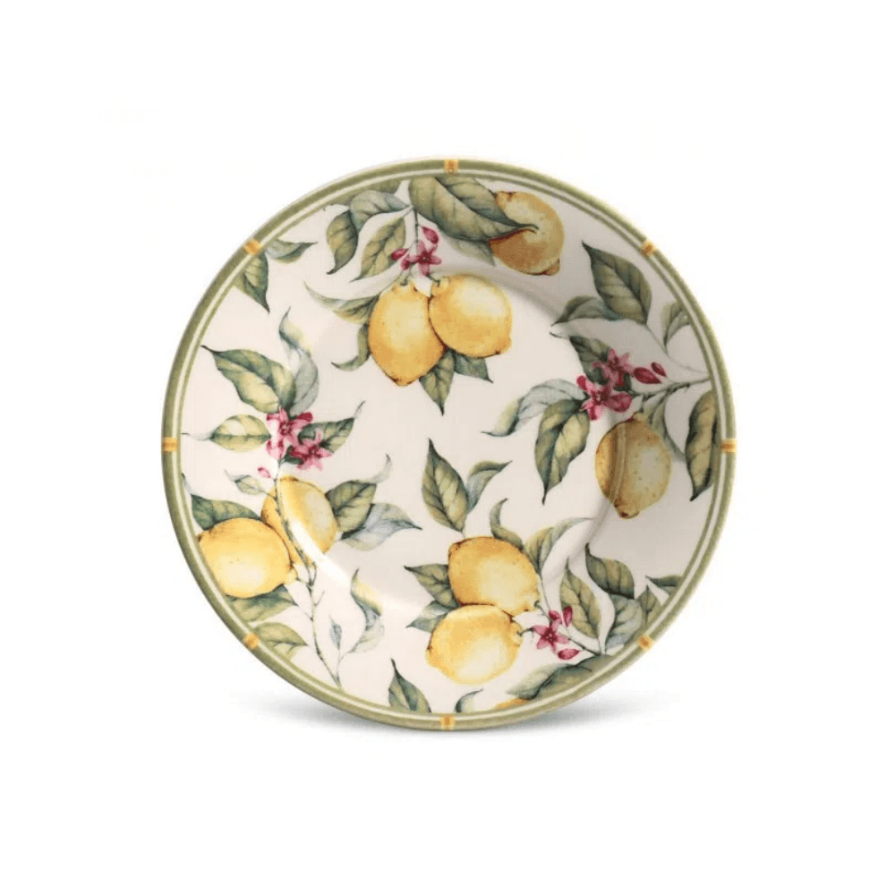 Prato De Sobremesa Cerâmica Mônaco Limão Siciliano - 20,5 cm - Ela Decora