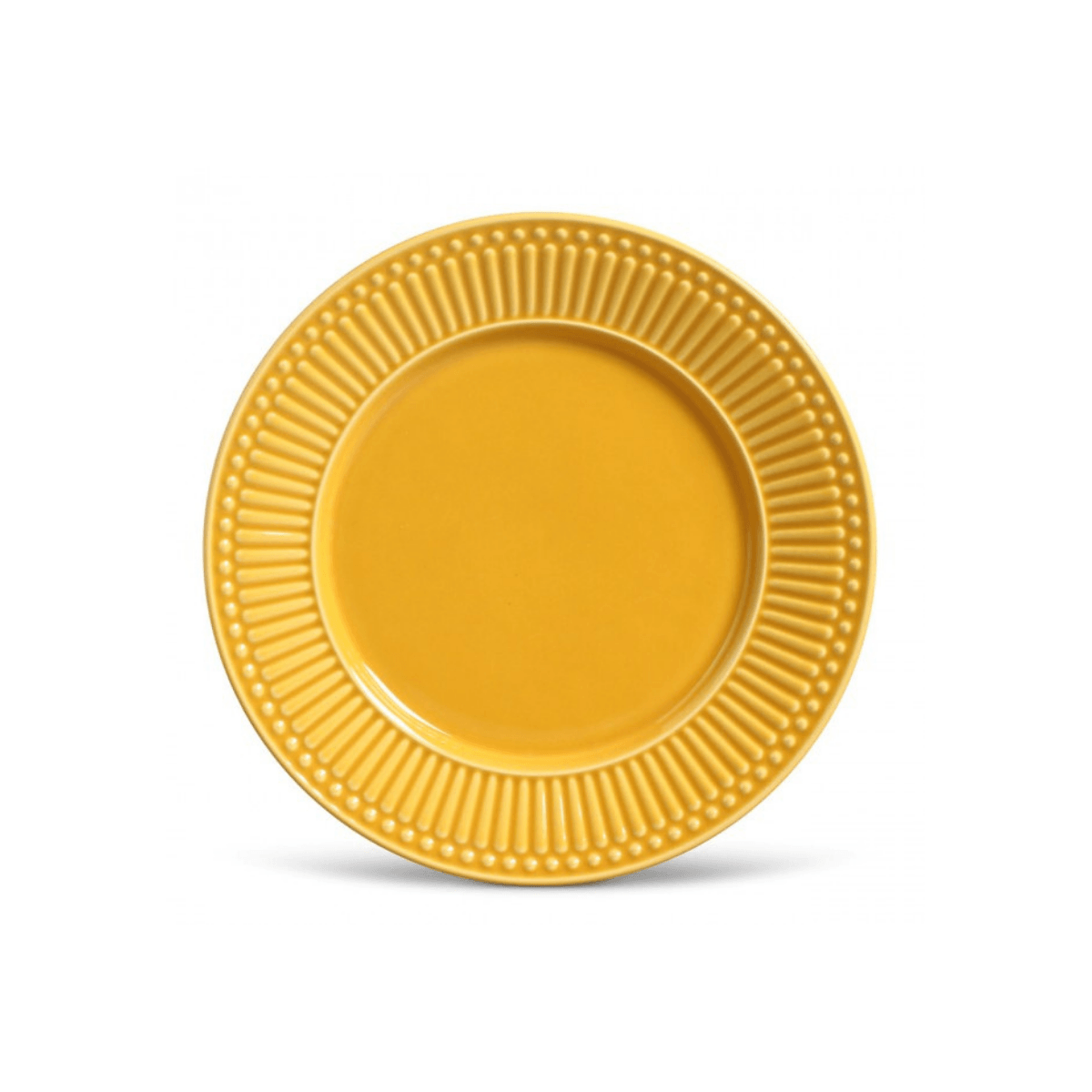 Prato de Sobremesa Cerâmica Roma Amarelo Mostarda - 20,5 cm - Ela Decora