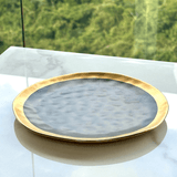 Prato de Sobremesa Dubai Preto e Dourado 21cm - Ela Decora