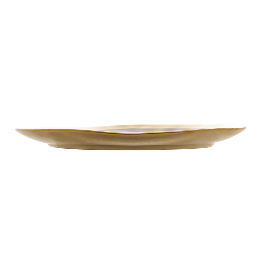 Prato de Sobremesa Dubai Preto e Dourado 21cm - Ela Decora