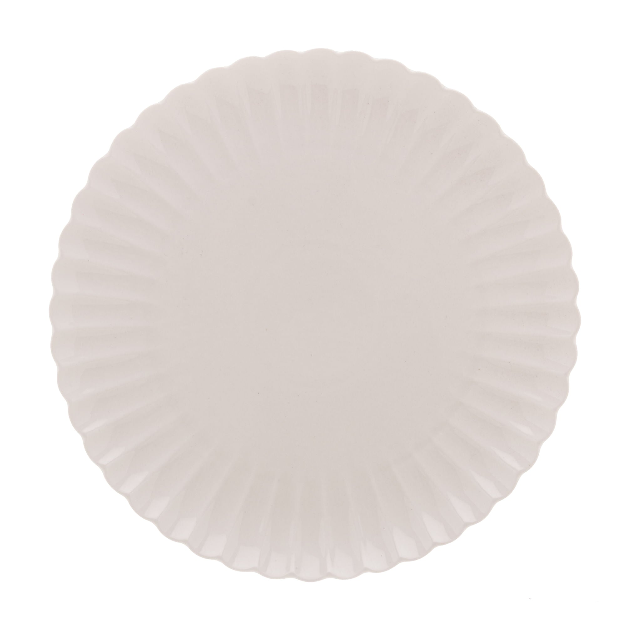 Prato de Sobremesa em Porcelana Petala Branco 20cm - Ela Decora