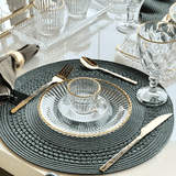 Prato de Sobremesa Imperatriz em Cristal Fio de Ouro 20cm - Ela Decora