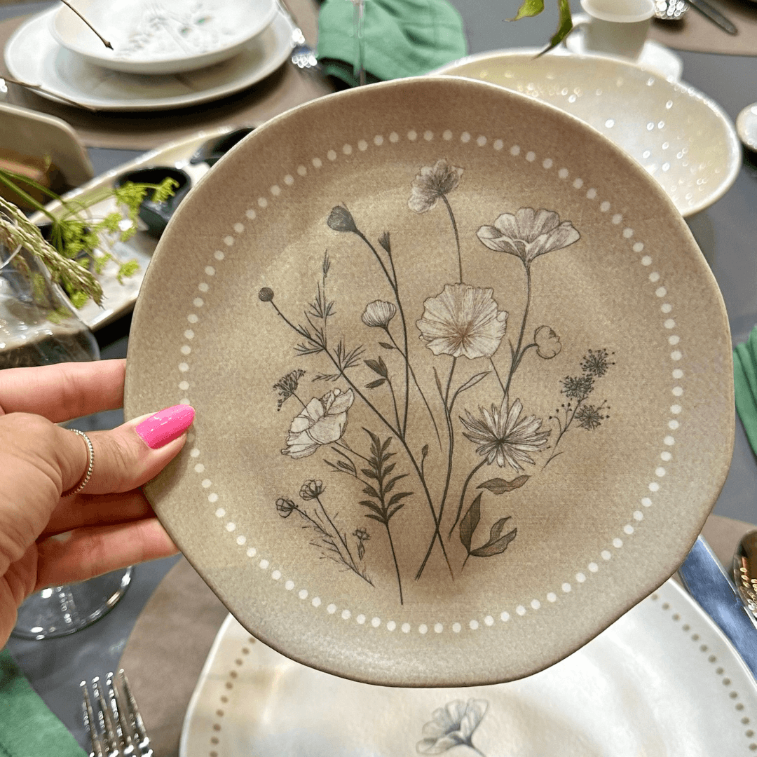 Prato de Sobremesa Orgânico Amana 19,5cm - Ela Decora