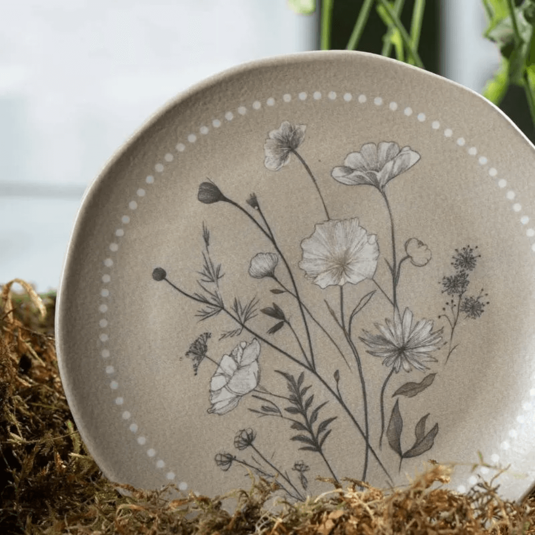 Prato de Sobremesa Orgânico Amana 19,5cm - Ela Decora