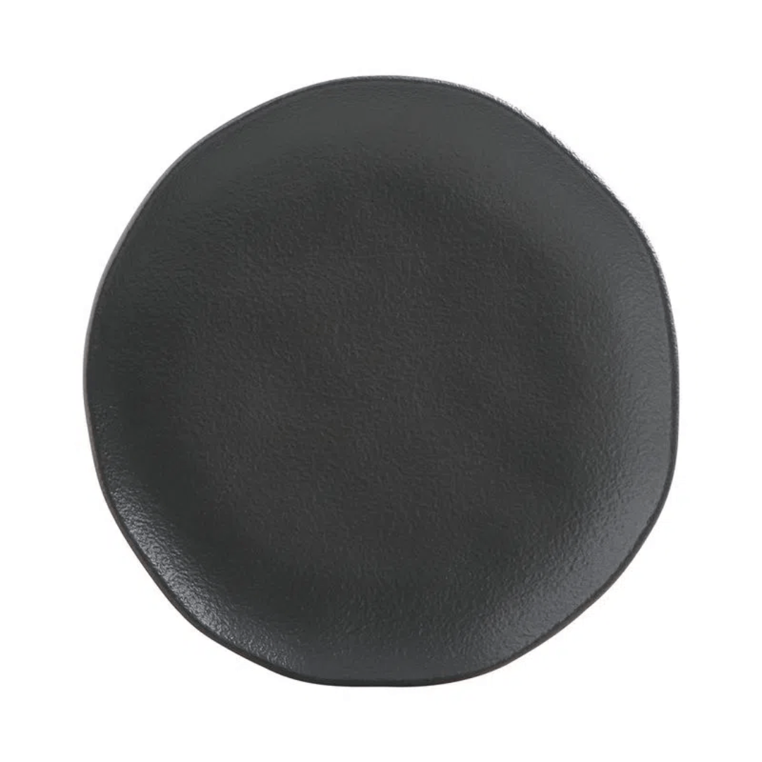 Prato de Sobremesa Orgânico Matte Preto 20cm - Ela Decora