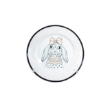 Prato de Sobremesa Pascoa com Coelho Branco e Rosa 19cm - Ela Decora