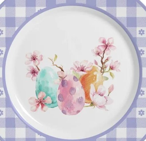 Prato de Sobremesa Páscoa Purple Chess Xadrez Lilás 19,5cm - Ela Decora