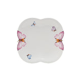 Prato de Sobremesa Porcelana Borboletas Branco 19cm - Ela Decora
