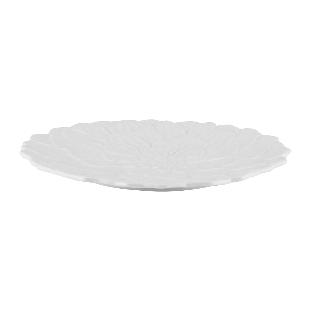 Prato de Sobremesa Porcelana Daisy Branco - 19 cm - Ela Decora