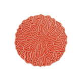 Prato de Sobremesa Porcelana Daisy Coral - 19 cm - Ela Decora