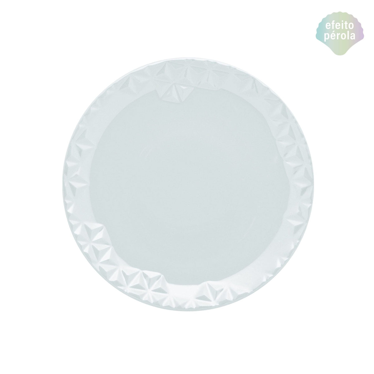 Prato De Sobremesa Porcelana Mia Pérola Branco - 21 Cm - Ela Decora
