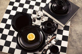 Prato de Sobremesa Porcelana Preto Black - 21cm - Ela Decora