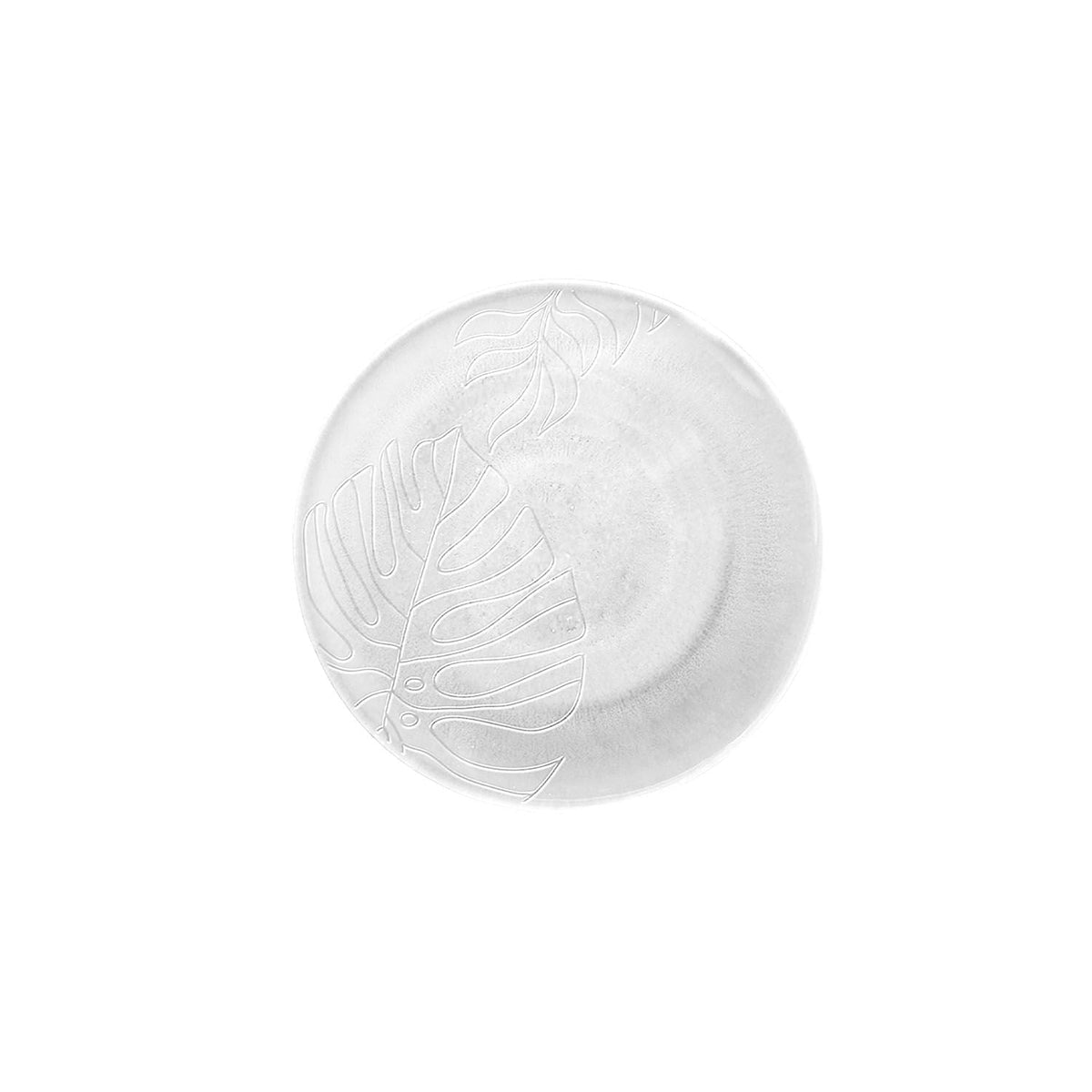 Prato de Sobremesa Tropical Esmalte Branco 21,3cm - Ela Decora