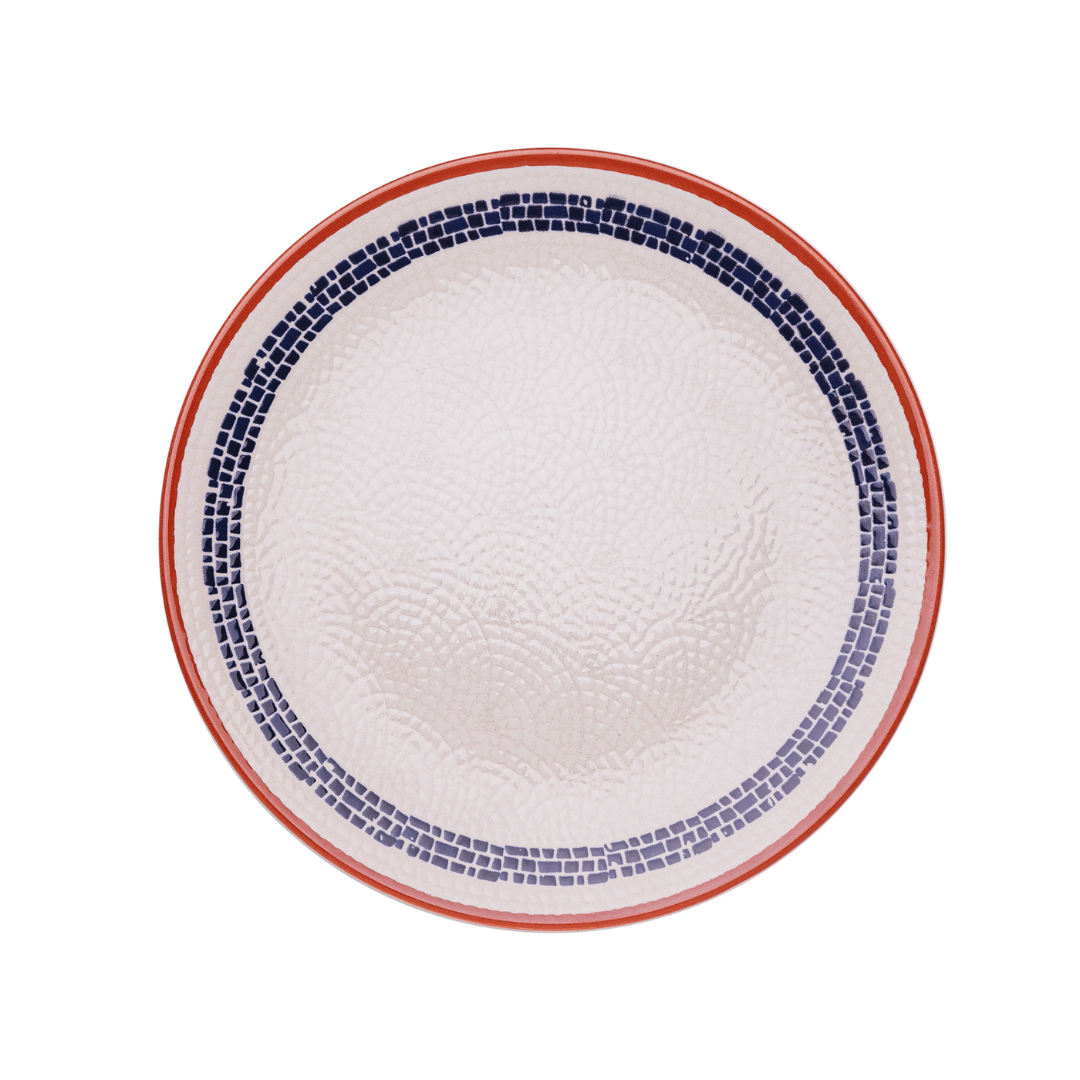 Prato de Sobremesa Village em Cerâmica Creme 20cm - Ela Decora