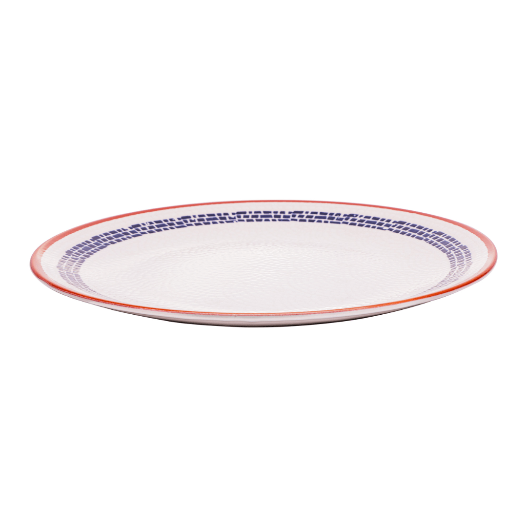 Prato de Sobremesa Village em Cerâmica Creme 20cm - Ela Decora