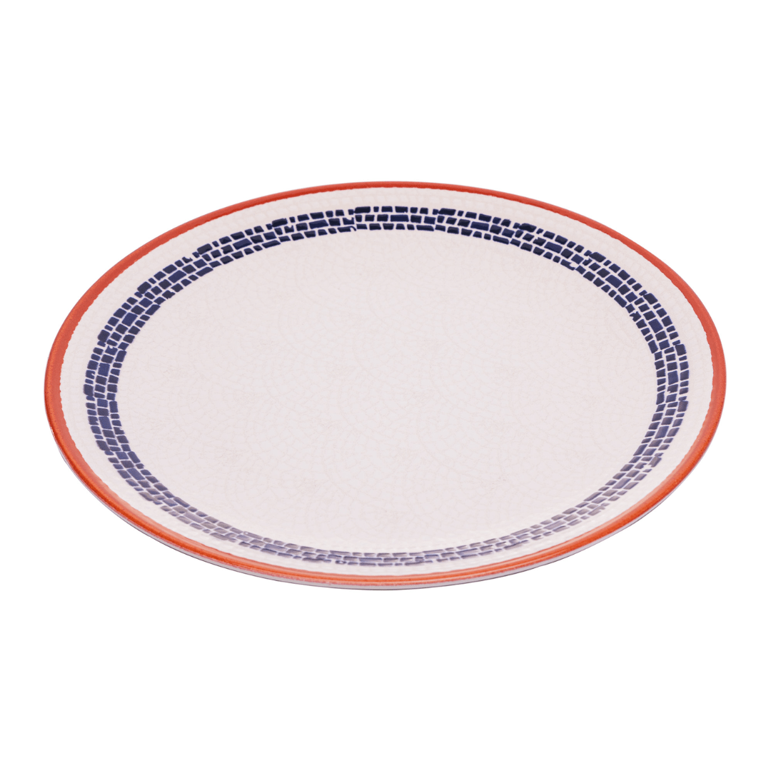 Prato de Sobremesa Village em Cerâmica Creme 20cm - Ela Decora