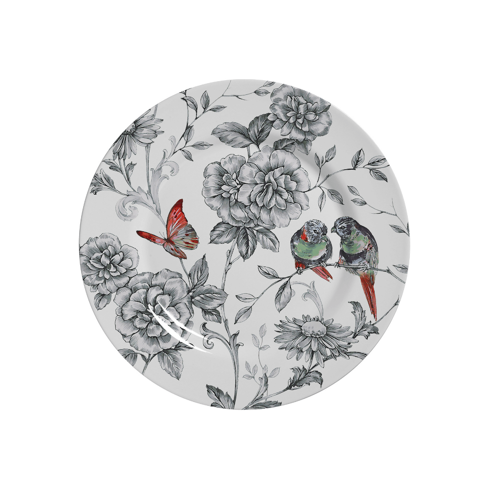 Prato De Sobremesa Volare Pássaros Beija - Flor Cerâmica 20cm - Ela Decora