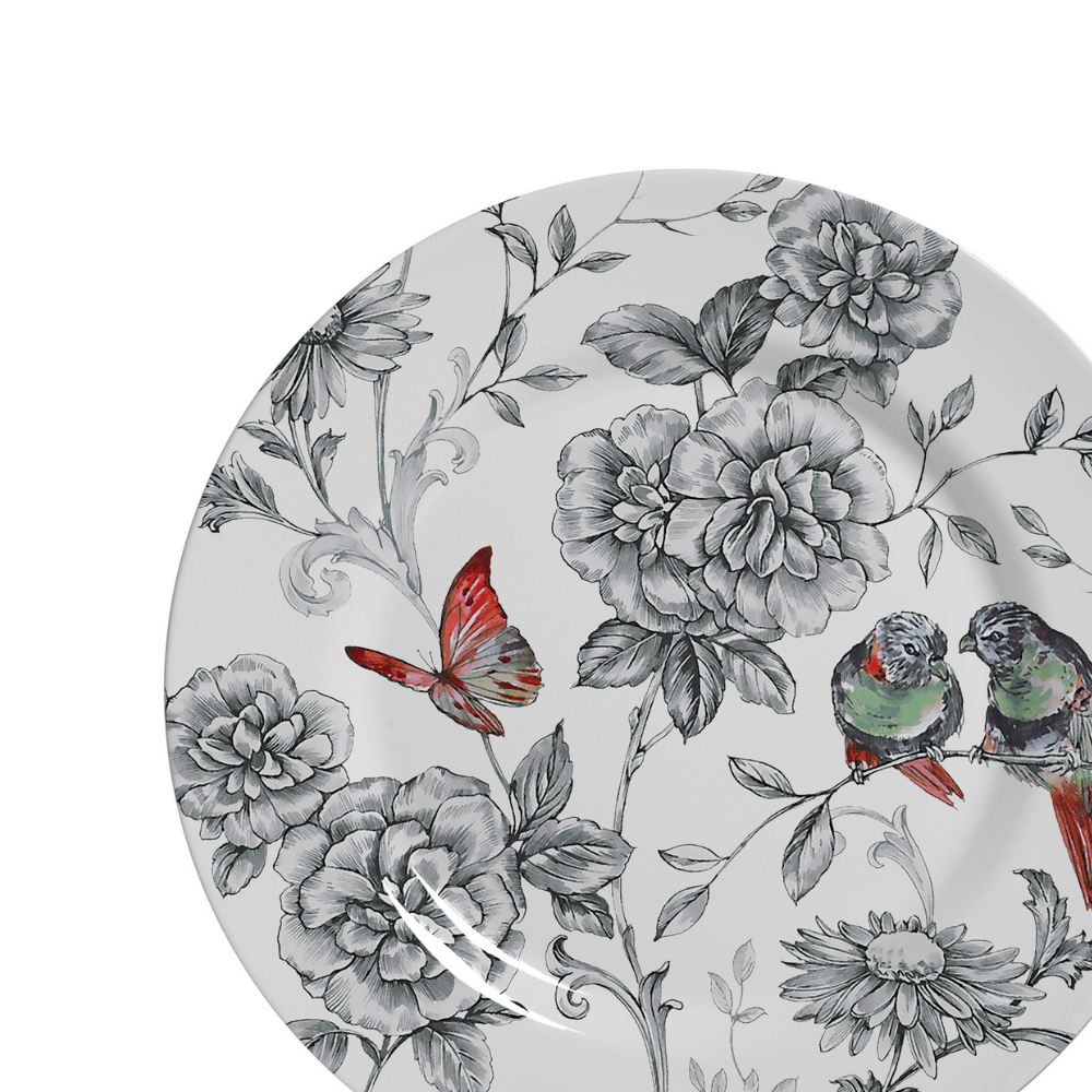 Prato De Sobremesa Volare Pássaros Beija - Flor Cerâmica 20cm - Ela Decora