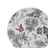 Prato De Sobremesa Volare Pássaros Beija - Flor Cerâmica 20cm - Ela Decora