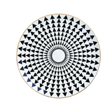 Prato Decorativo Em Ceramica Branco e Preto 2 x 22 cm - Ela Decora