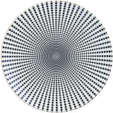 Prato Decorativo Em Ceramica Branco e Preto 26 cm - Ela Decora