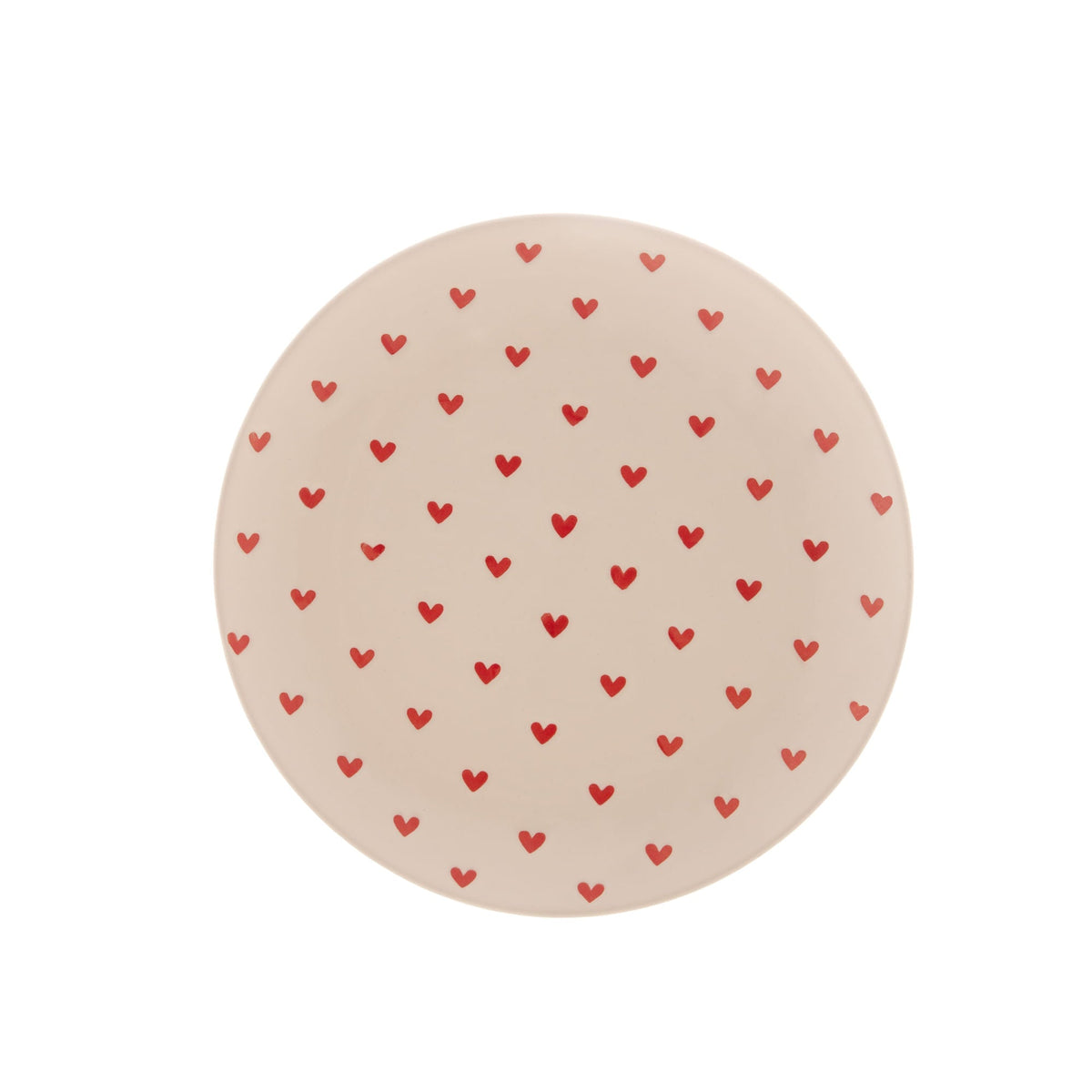 Prato em Cerâmica Coração Branco 20,5cm - Ela Decora