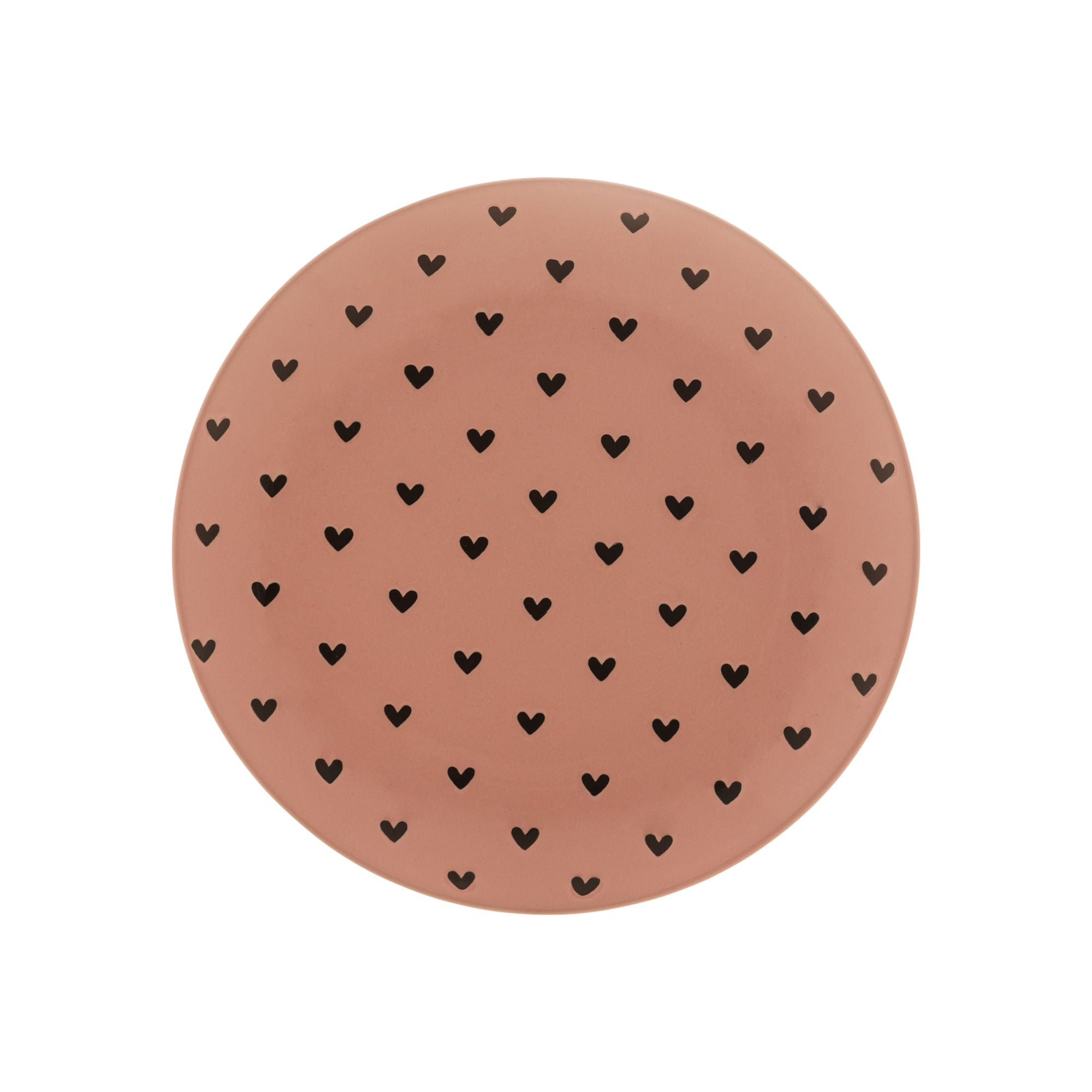 Prato em Cerâmica Coração Rosa 20,5cm - Ela Decora