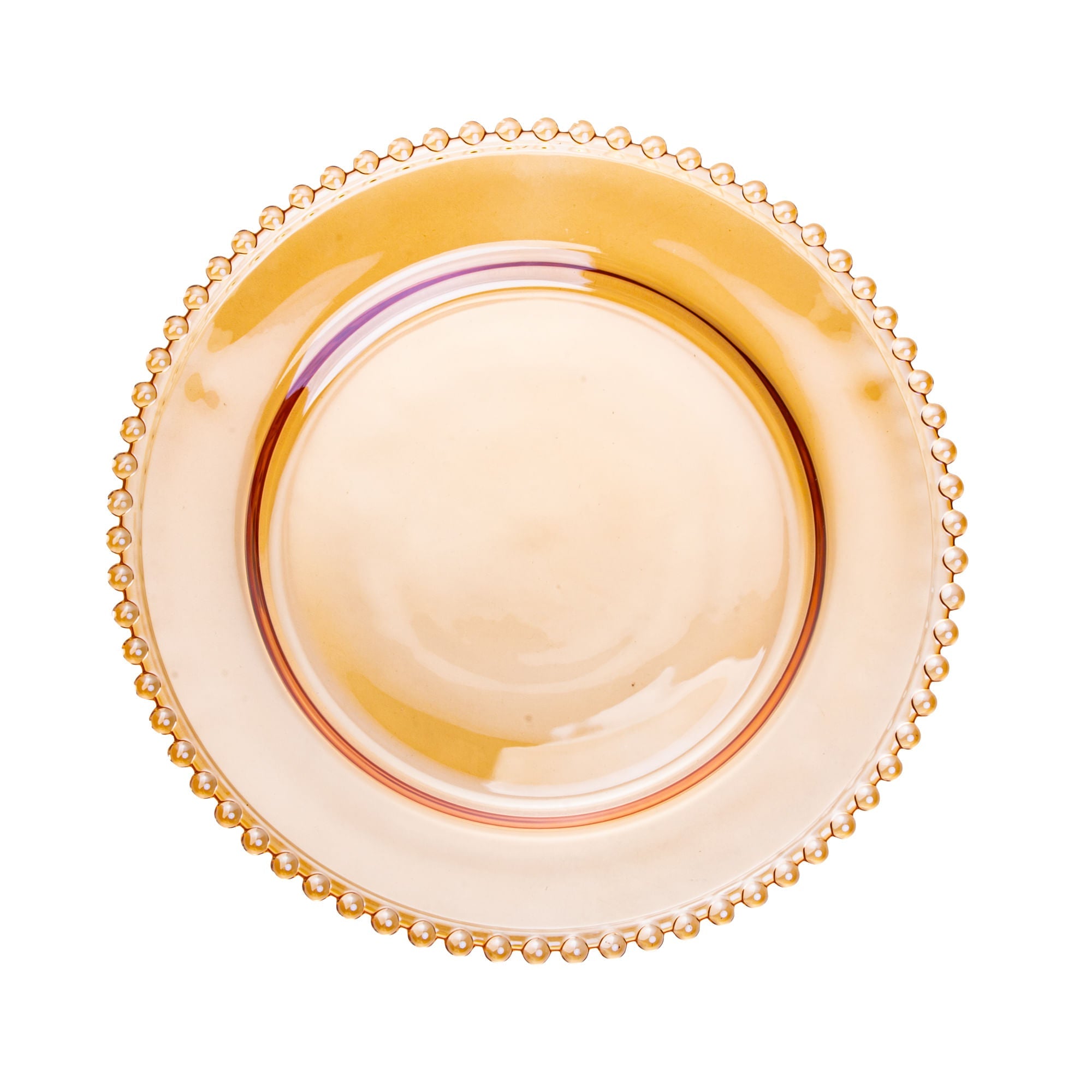 Prato em Cristal de Chumbo Pearl Âmbar 20cm - Ela Decora