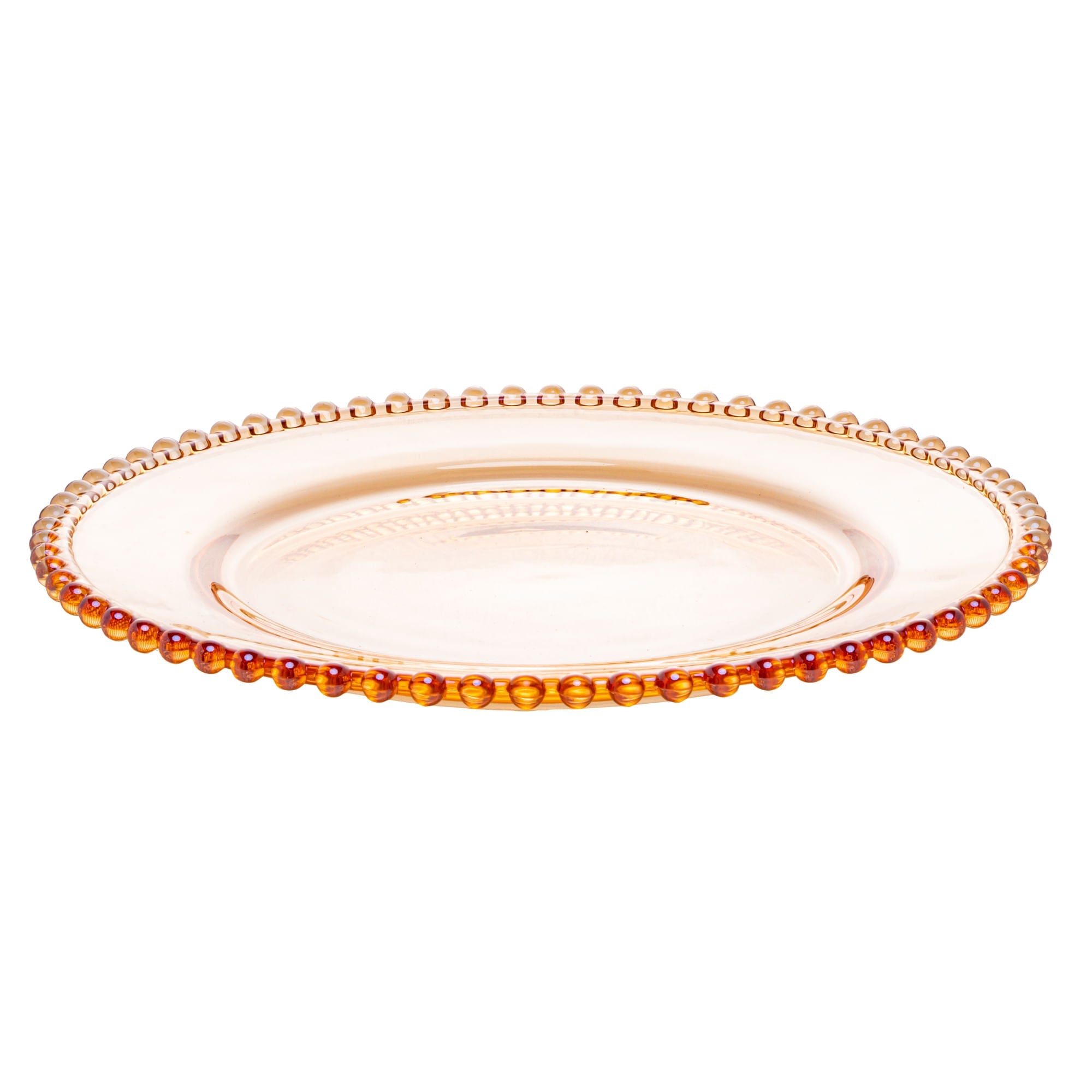 Prato em Cristal de Chumbo Pearl Âmbar 20cm - Ela Decora