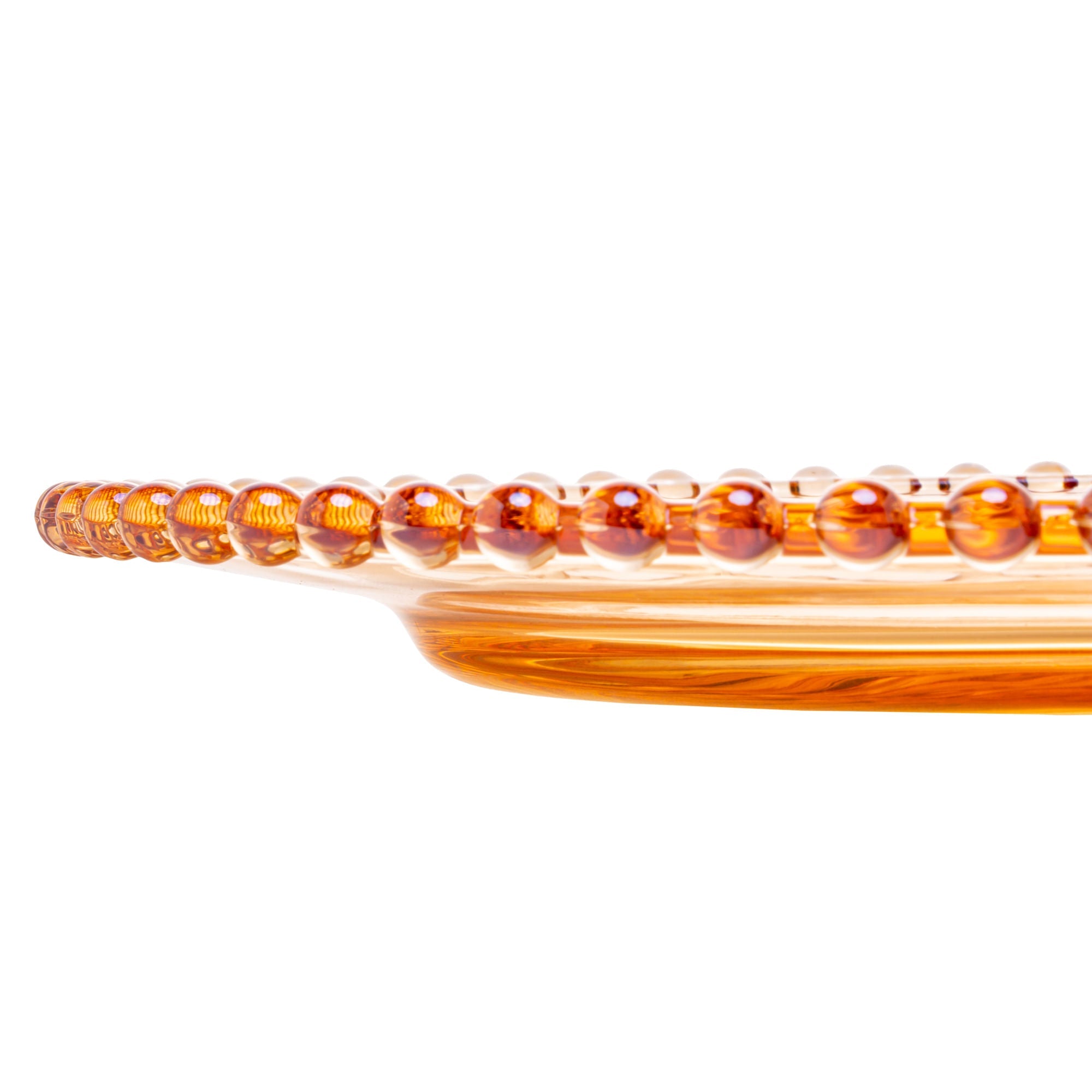 Prato em Cristal de Chumbo Pearl Âmbar 20cm - Ela Decora