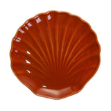 Prato Multiuso Sobremesa Cerâmica Ocean Concha Páprica - 19,5 cm - Ela Decora