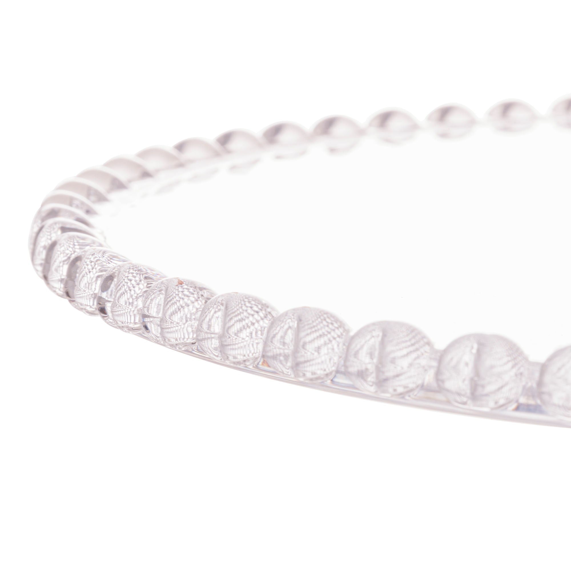 Prato para Bolo Boleira Cristal de Chumbo com Pé de Coração 31,5cm - Ela Decora