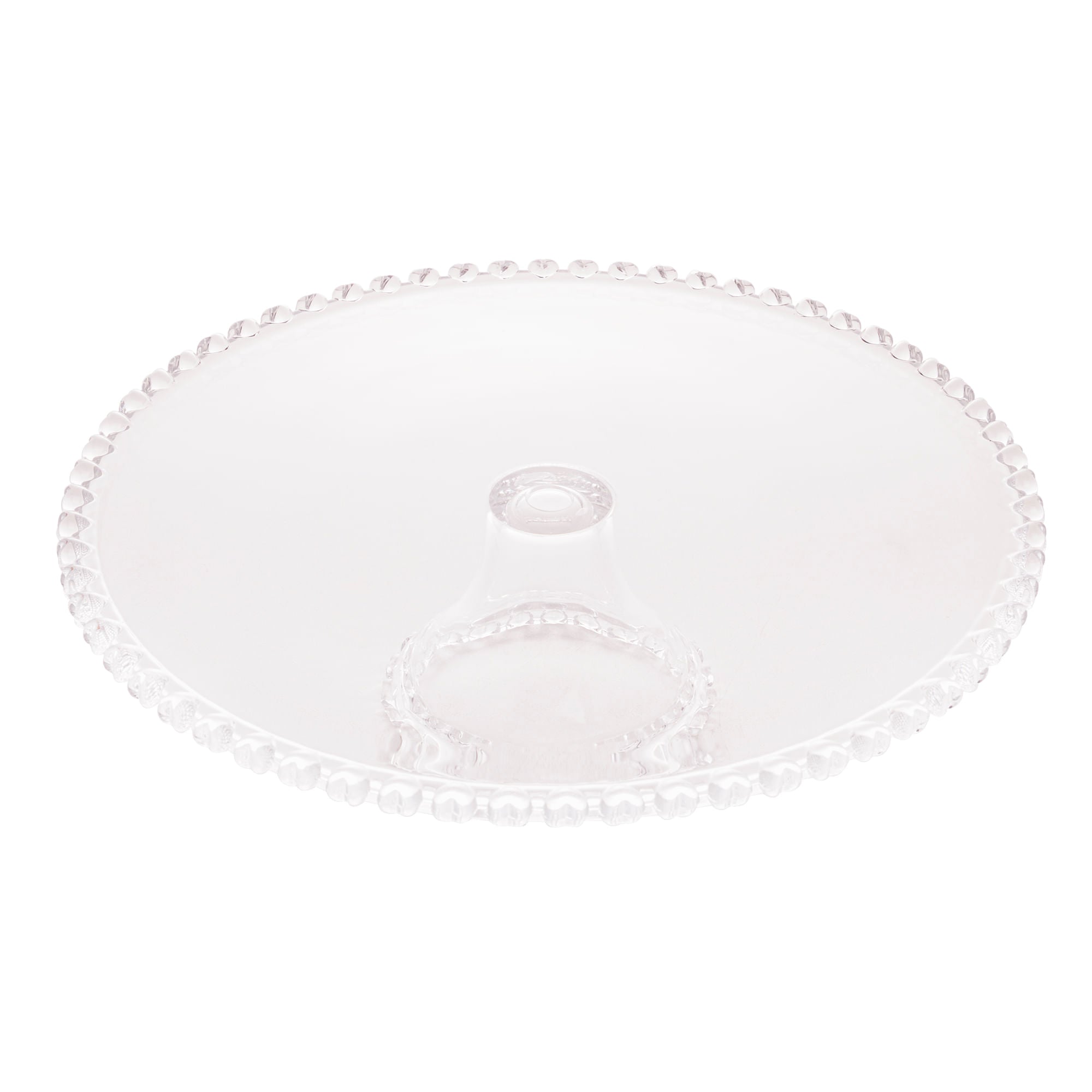 Prato para Bolo Boleira Cristal de Chumbo com Pé de Coração 31,5cm - Ela Decora