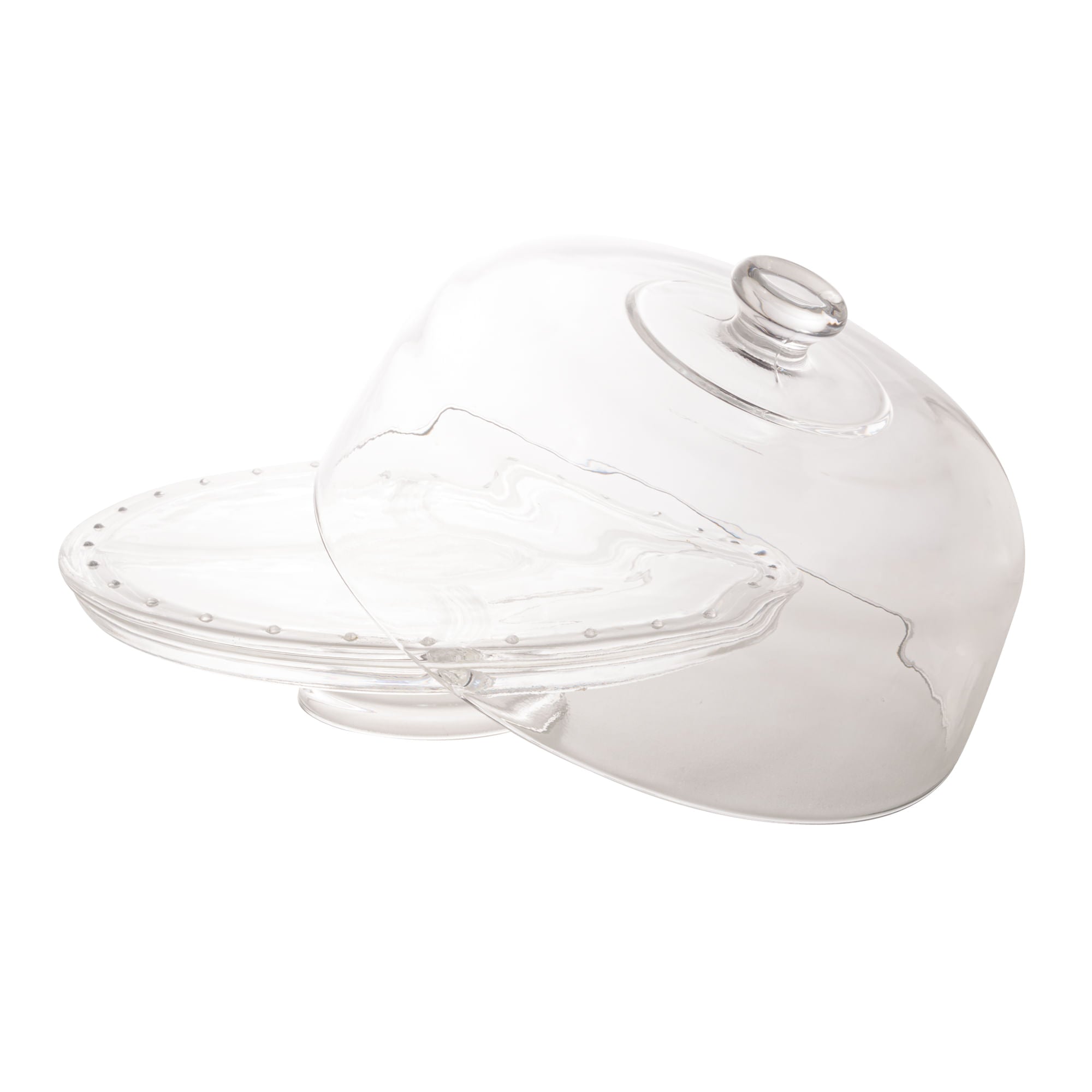 Prato para Bolo Boleira de Cristal Cronos Transparente 30,5cm x 21cm - Ela Decora