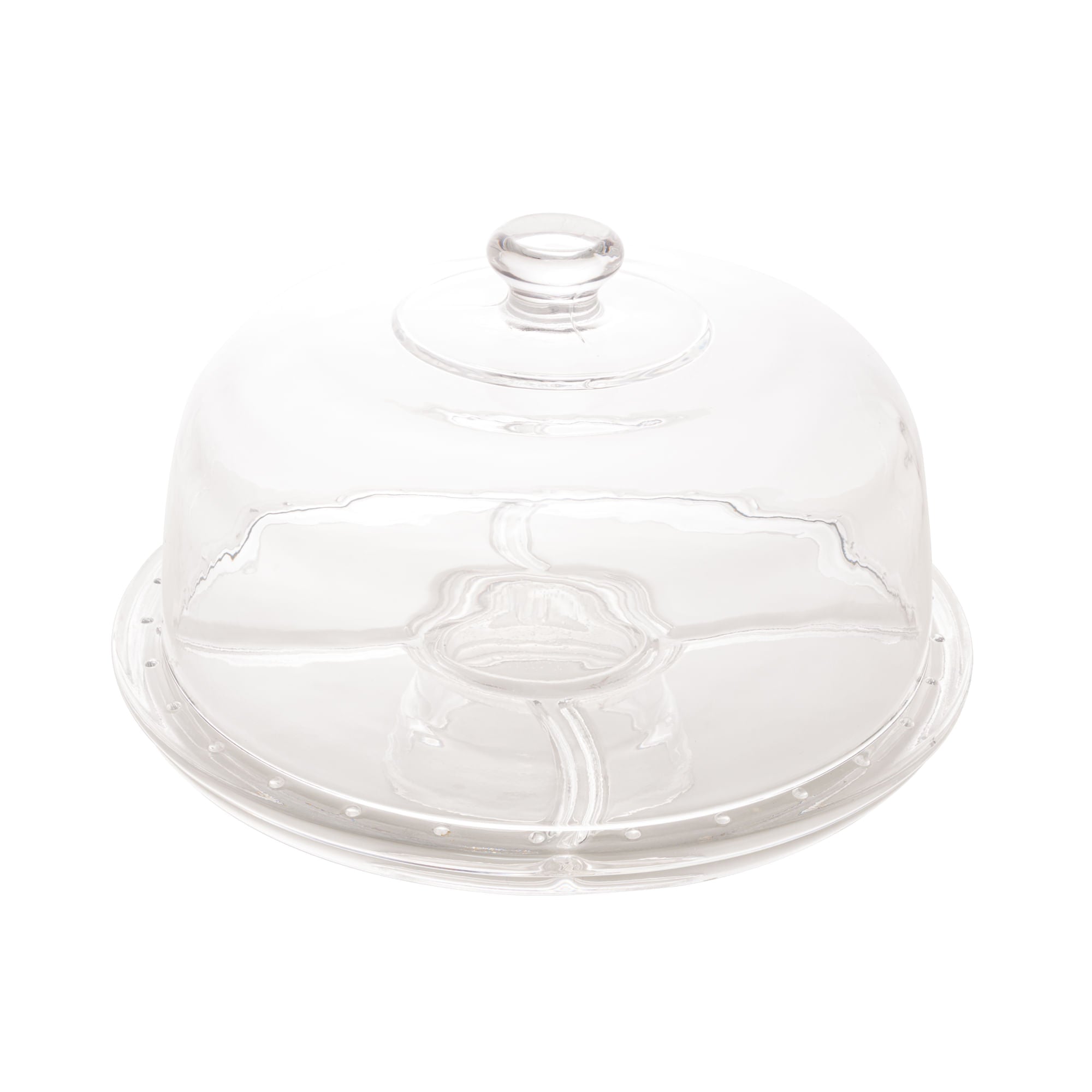 Prato para Bolo Boleira de Cristal Cronos Transparente 30,5cm x 21cm - Ela Decora