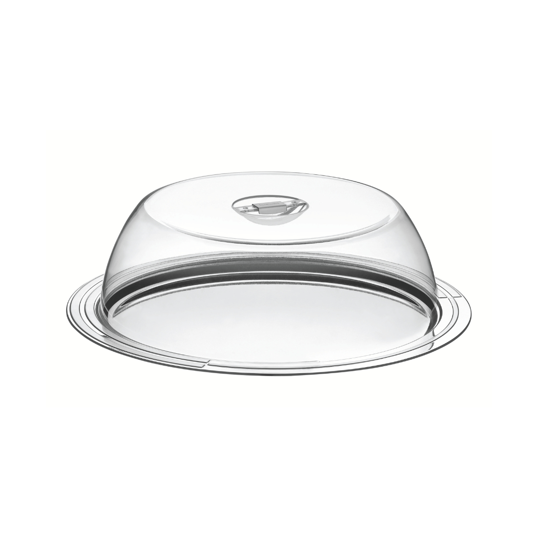Prato para Bolo Boleira em Aço Inox com Tampa 33cm Tramontina - Ela Decora