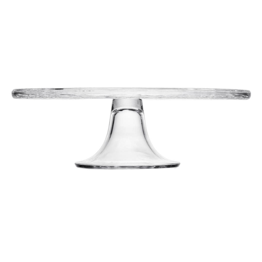 Prato para Bolo com Pé em Cristal Ecológico New Buterfly 30cm - Ela Decora