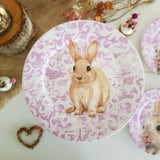 Prato para Bolo Sweet Easter Pascoa Branco e Roxo 27cm - Ela Decora
