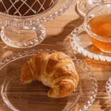 Prato para Sobremesa de Cristal de Chumbo Coração Transparente 20cm - Ela Decora
