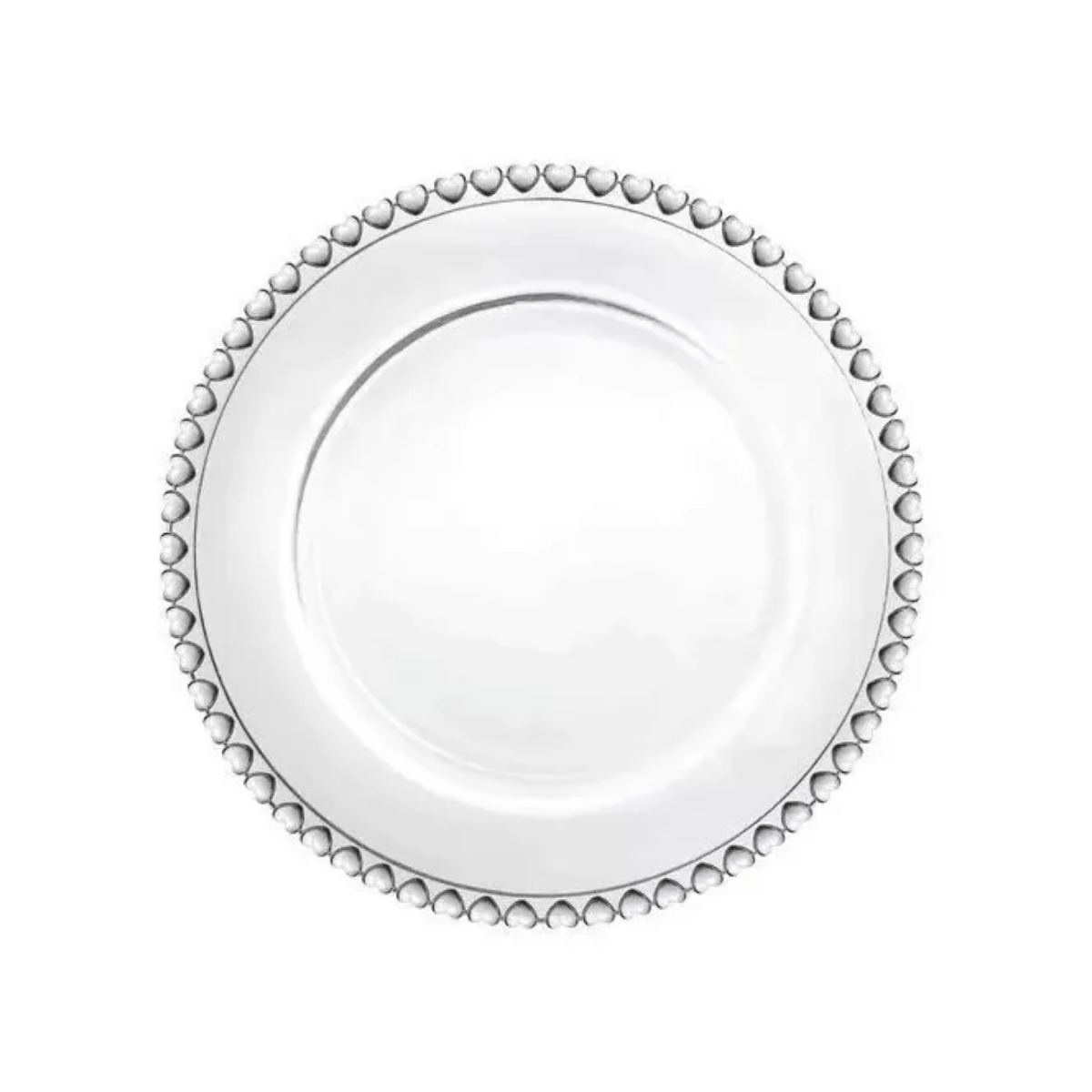 Prato para Sobremesa de Cristal de Chumbo Coração Transparente 20cm - Ela Decora