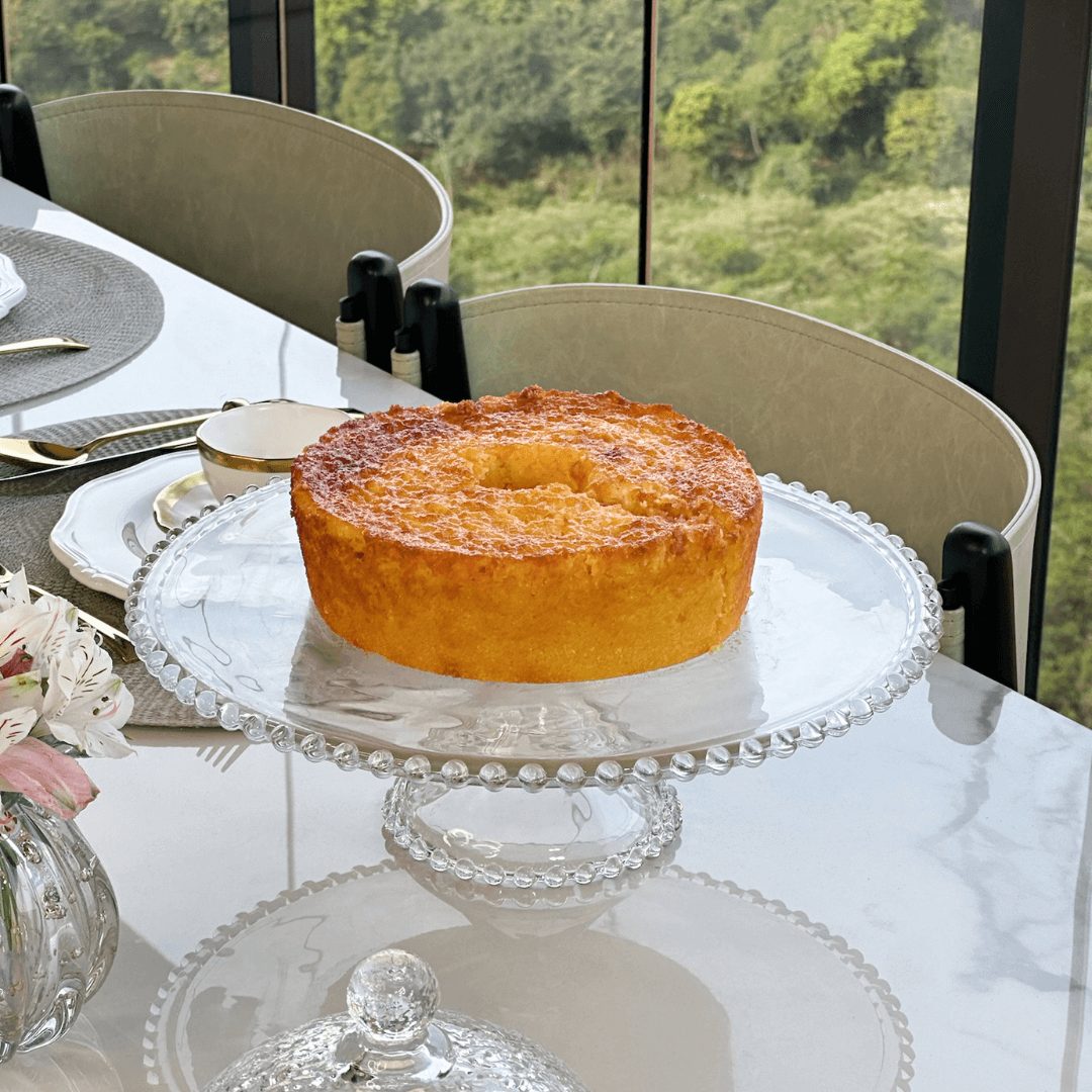 Prato Para Bolo Cristal Com Pé Pearl Bolinha - 31 cm - foto 6