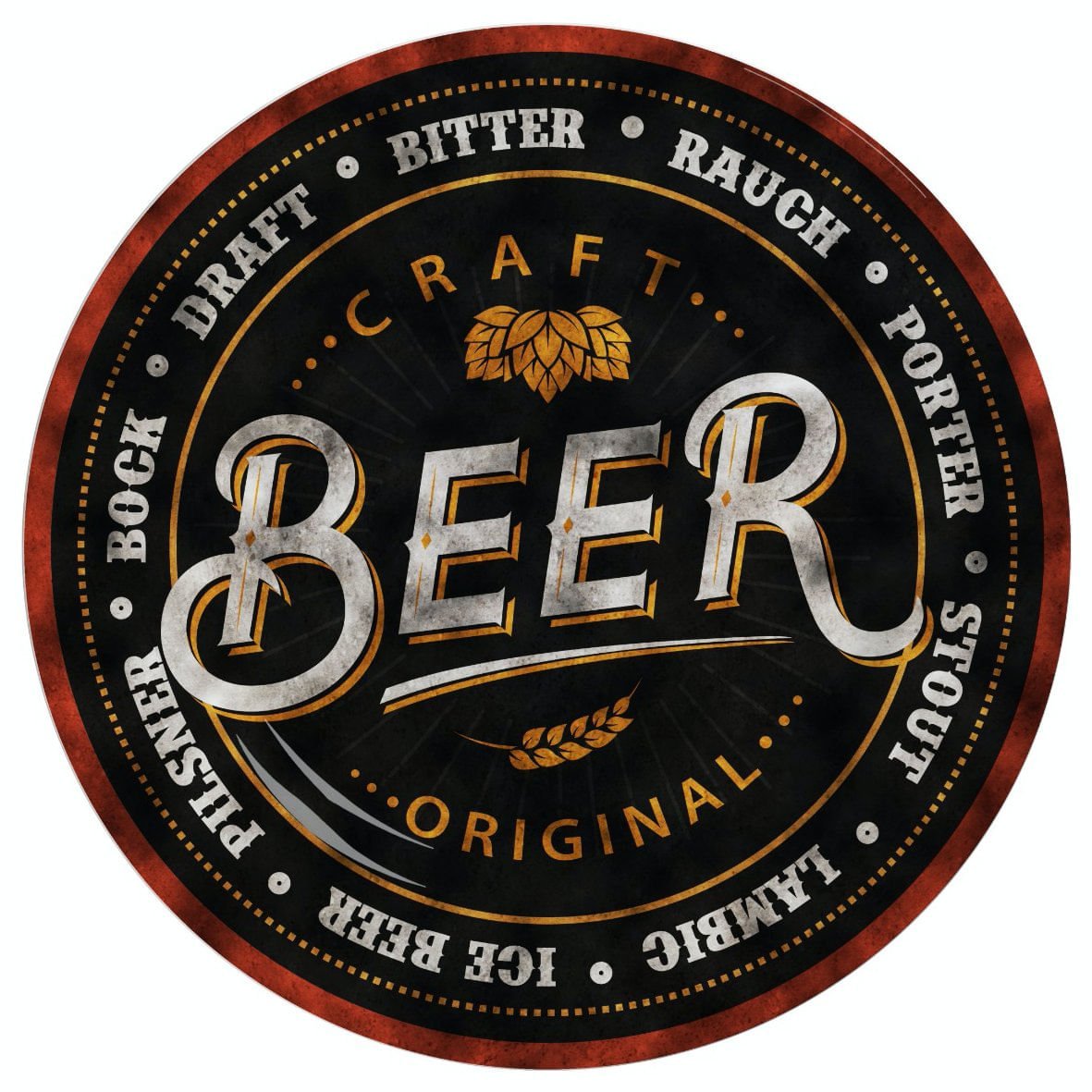 Prato Raso Beer Novo Cerâmica Acetinado 28,5cm - Ela Decora