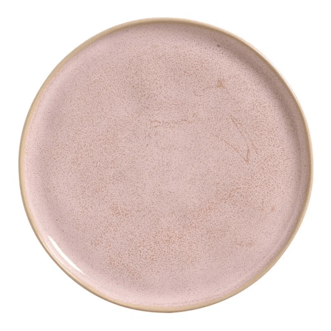 Prato Raso Bio Litchi Stoneware Rosa 27,5cm - Ela Decora