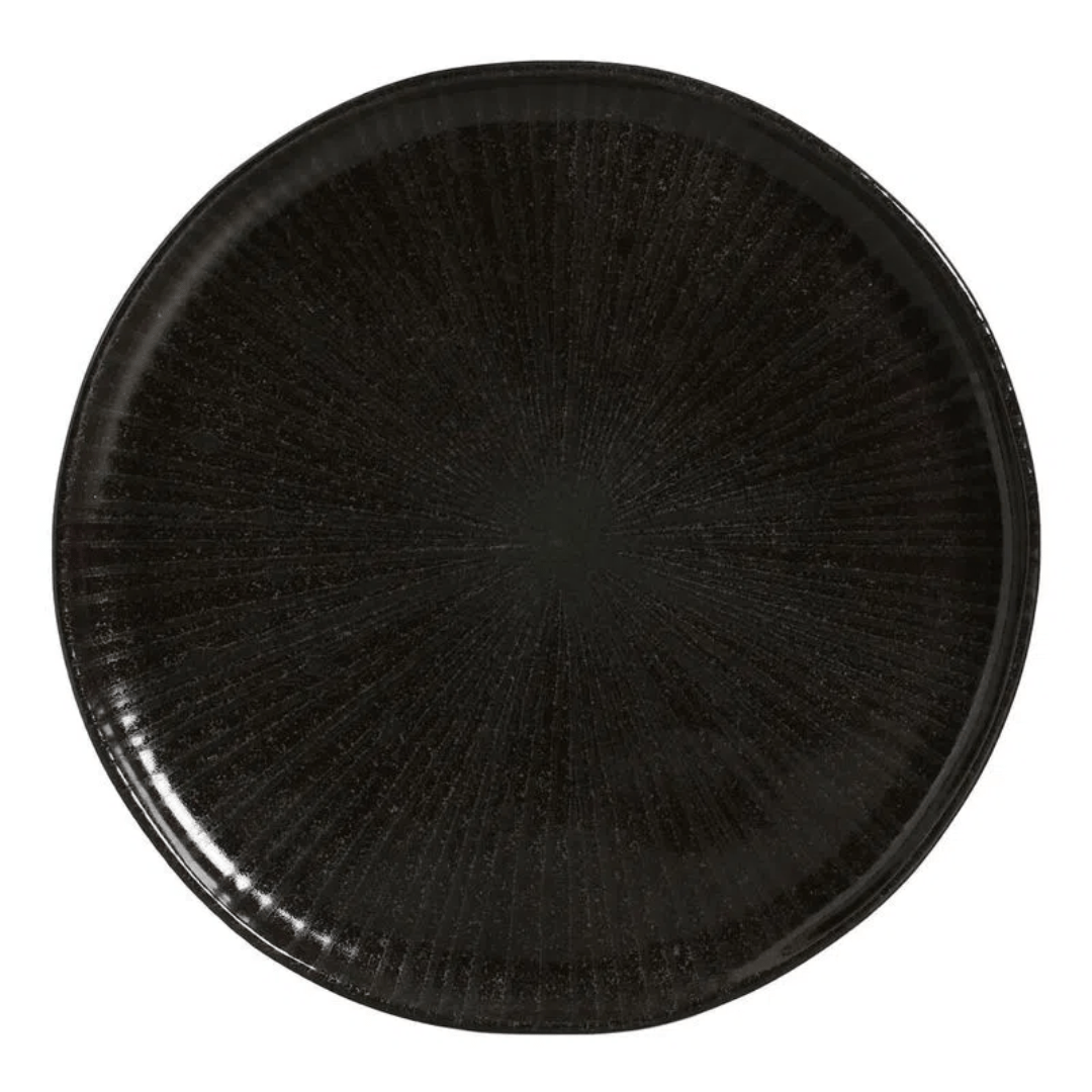 Prato Raso Bio Stoneware Imo Preto 27,5cm - Ela Decora