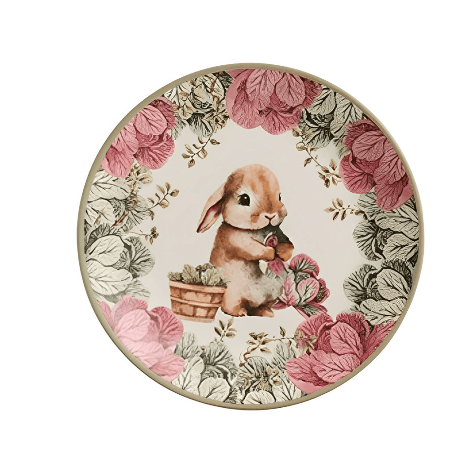 Prato Raso Cerâmica Coelho da Páscoa 27 cm Magica - Ela Decora